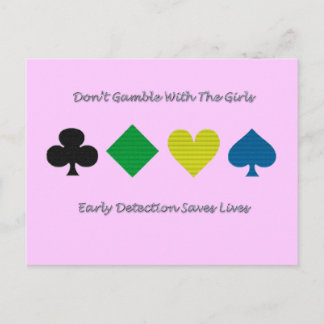 Carte Postale Breast Cancer Awareness/heart/diamond/club/spade