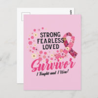 Breast Cancer Survivor Strong Fearless Loved
