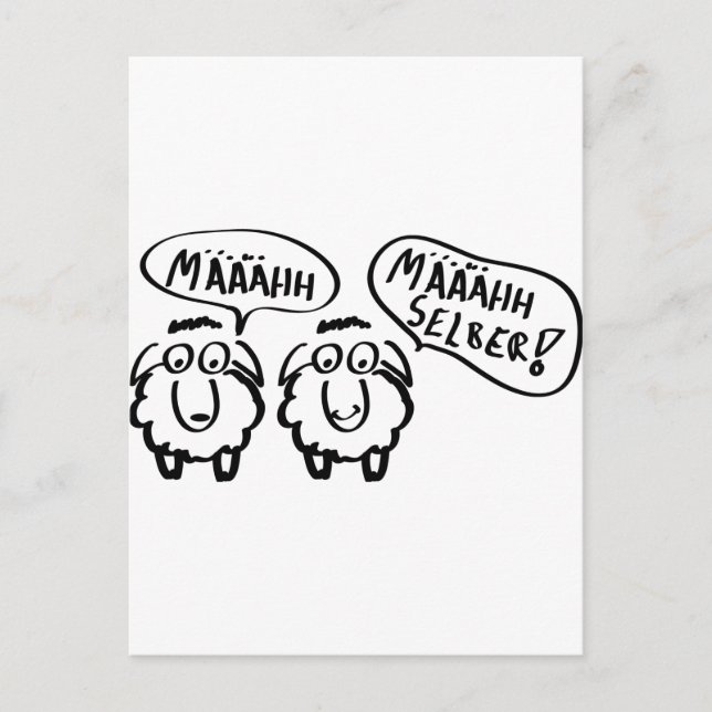 Carte Postale brebis schafe määähhh määähhh selber ! (Devant)
