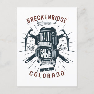 Carte Postale Breckenridge Colorado sac à dos Gear Retro Voyage