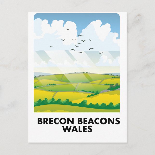 Carte Postale Brecon Beacons affiche de voyage (Devant)