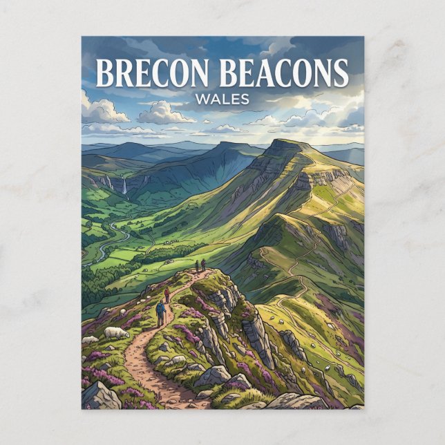 Carte Postale Brecon Beacons Pays de Galles (Devant)