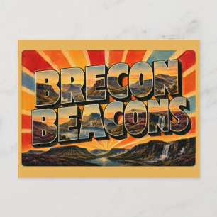 Carte Postale Brecon Beacons Pays de Galles Art de Voyage Rétro