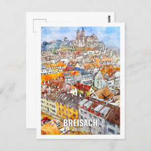 Carte Postale Breisach Allemagne Travel Place Aquarelle