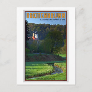 Carte Postale Breitenbrunn - Stream et Church