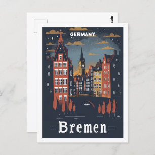 Carte Postale Brême Allemagne Vintage Lieu de voyage célèbre