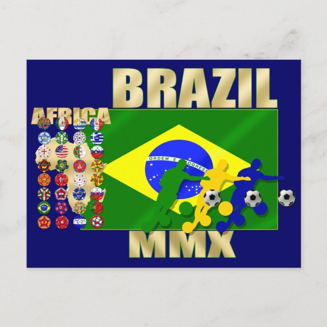 Carte Postale Brésil 32 Pays Qualification 2010 cadeaux de footb (Devant)