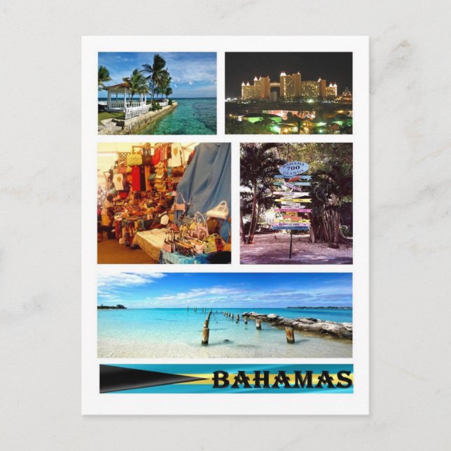 Carte Postale Brésil - Bahamas - Mosaïque - (Devant)