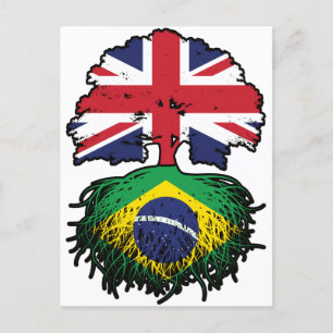 Carte Postale Brésil Brésil Britanniques Royaume-Uni drapeau des