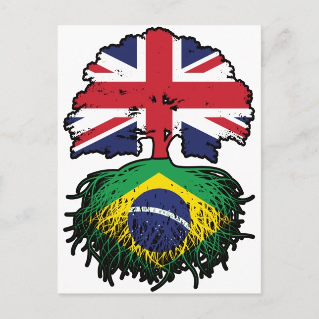 Carte Postale Brésil Brésil Britanniques Royaume-Uni drapeau des (Devant)