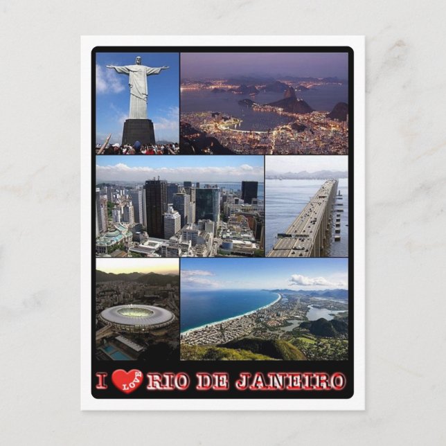 Carte Postale Brésil - Rio De Janeiro - I Love - (Devant)