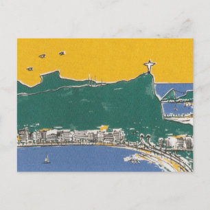 Carte Postale Brésil vert et jaune Rio de Janeiro