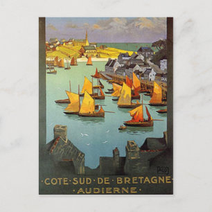 Carte Postale Bretagne vintage, Audierne, France -