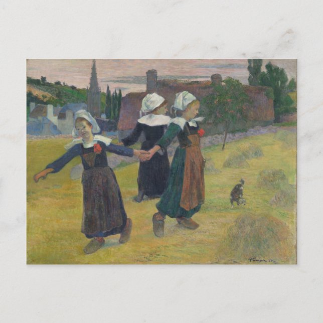 Carte Postale Breton Girls Dancing - Paul Gauguin (Devant)