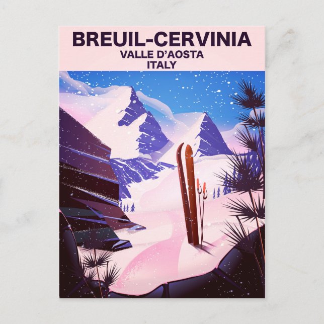 Carte Postale Breuil-Cervinia, Valle d’Aosta, italie, affiche de (Devant)