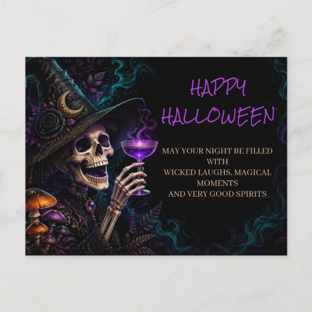Carte Postale Breuvage de sorcière & Cocktail gothique d'Hallowe (Devant)