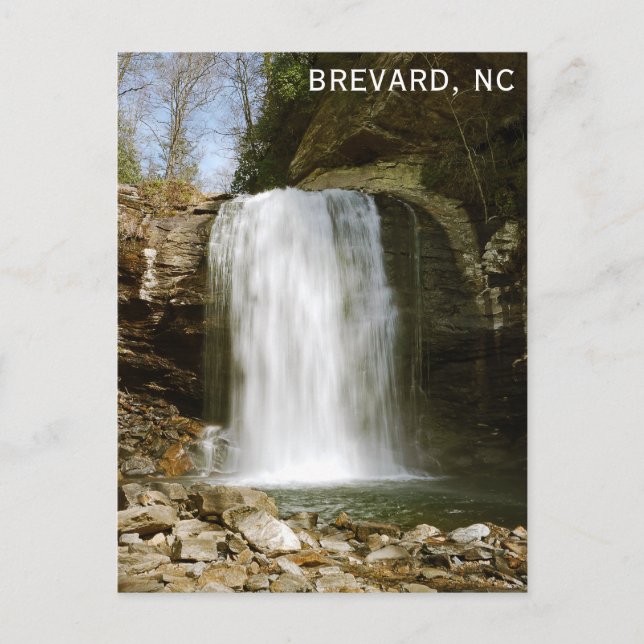 Carte Postale Brevard NC Regard Glass Falls Cascade (Devant)