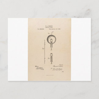Carte Postale Brevet de l'ampoule légère d'Edson