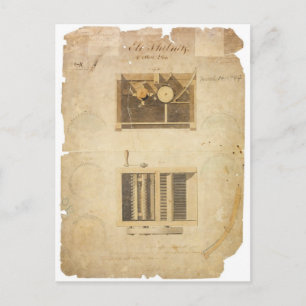 Carte Postale Brevet d'Eli Whitney pour le gin coton en 1794