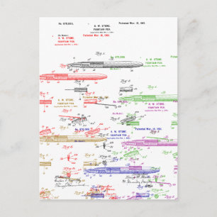 Carte Postale brevet plume