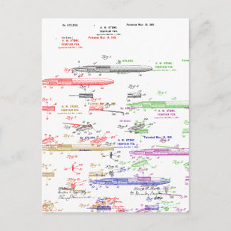 Carte Postale brevet plume