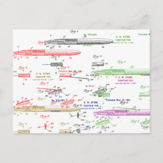 Carte Postale brevet plume