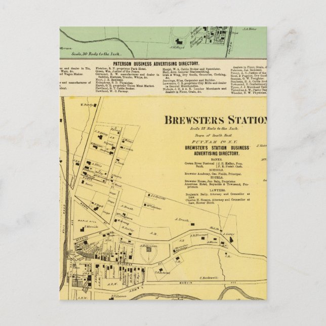 Carte Postale Brewsters Sta, Patterson (Devant)