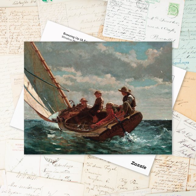 Carte Postale Brezing Up Fair Wind Winslow Homer (Créateur téléchargé)