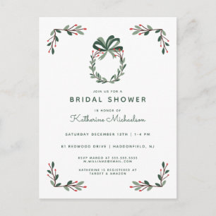 Carte Postale BRIDAL   Christmas Holiday Holly