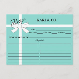 Carte Postale BRIDE Kitchen Personal Shower Party Recette Card