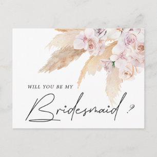 Carte Postale bridesmaid à fleurs tropicales