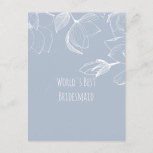 Carte Postale BRIDESMAIDS CADRES Dusty Blue White Magnolias