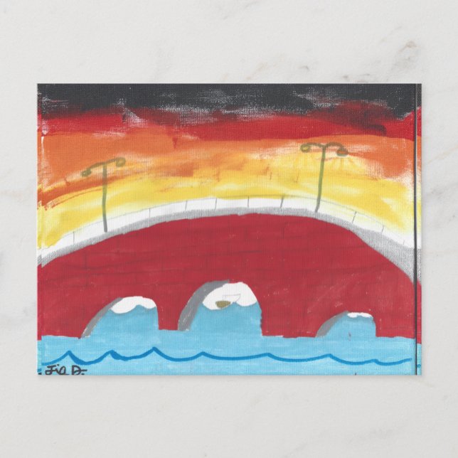 Carte Postale Bridge at Nighttime (Devant)