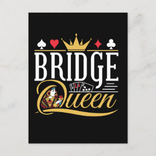 Carte Postale Bridge Queen Card Game Women