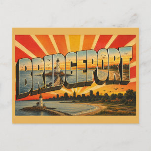 Carte Postale Bridgeport Connecticut Parc de phare côtier Art