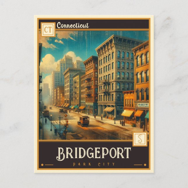 Carte Postale Bridgeport, Connecticut | Vintage (Devant)