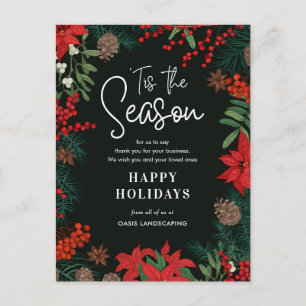 Carte postale Bright Blooms Business Holiday Card