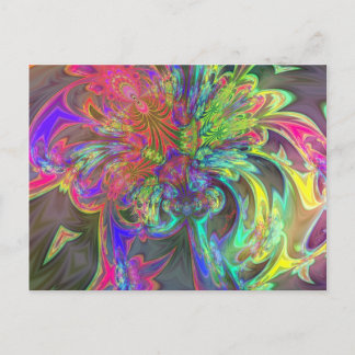 Carte Postale Bright Burst of Color - Saumon & Indigo Deva