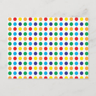 Carte Postale Bright Colorée Fun Pois Motif fille