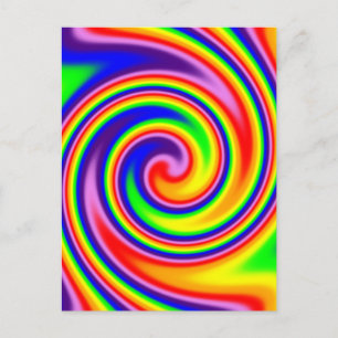 Carte Postale Bright Colorful Spiral Rainbow Swirl