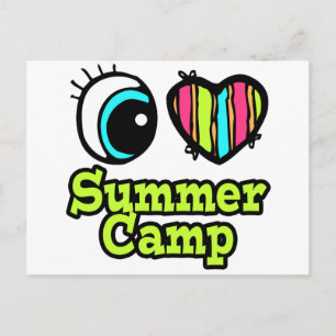 Carte Postale Bright Eye Heart I Love Summer Camp
