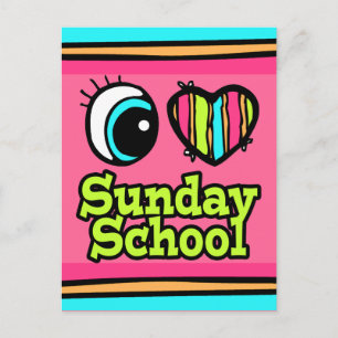 Carte Postale Bright Eye Heart I Love Sunday School