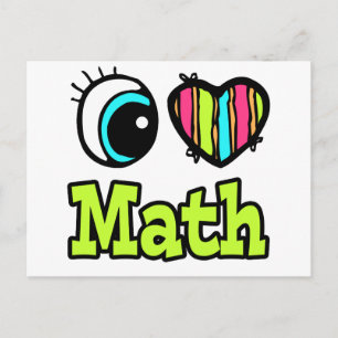Carte Postale Bright Eye Heart J'adore Les Maths