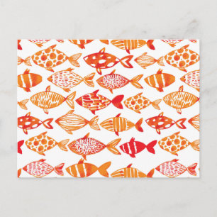 Carte Postale Bright Orange Watercolor Fish