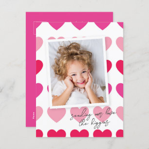 Carte Postale Bright Pink Hearts Budget Photo Saint-Valentin