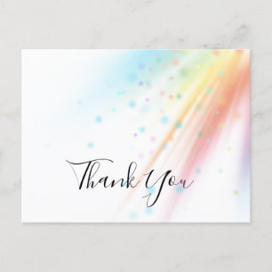 Carte Postale Bright Rainbow Bubble Light LGBTQ Merci