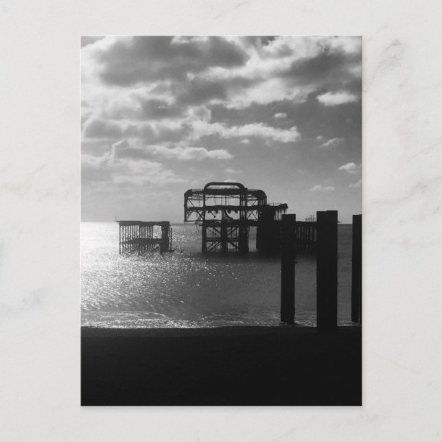 Carte Postale Brighton West Pier noir et blanc (Devant)