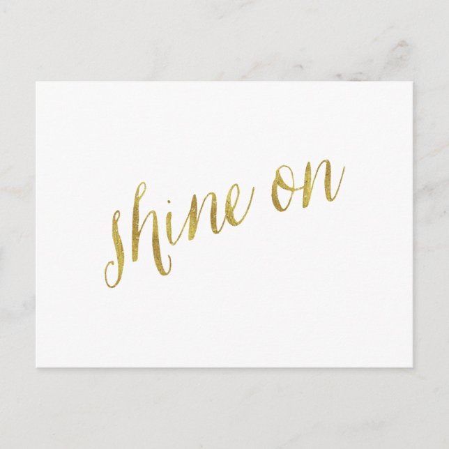 Carte Postale Briller Sur Le Devis Faux Gold Foil Citations Spar (Devant)