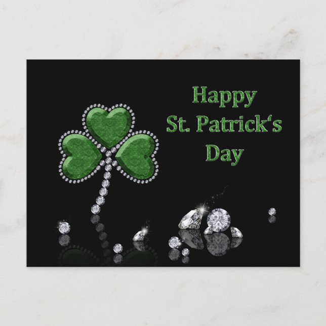 Carte Postale Brilliant Happy St. Patrick's Day Diamonds (Devant)