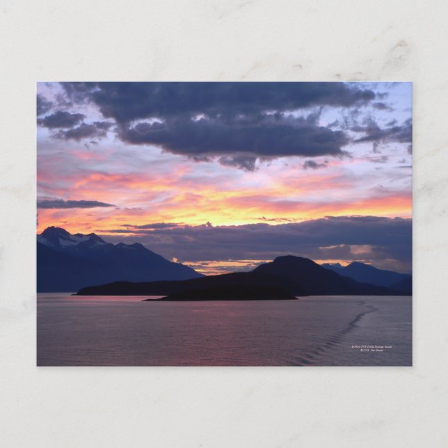 Carte Postale Brilliant Pink Inside Passage Sunset Postcard (Devant)